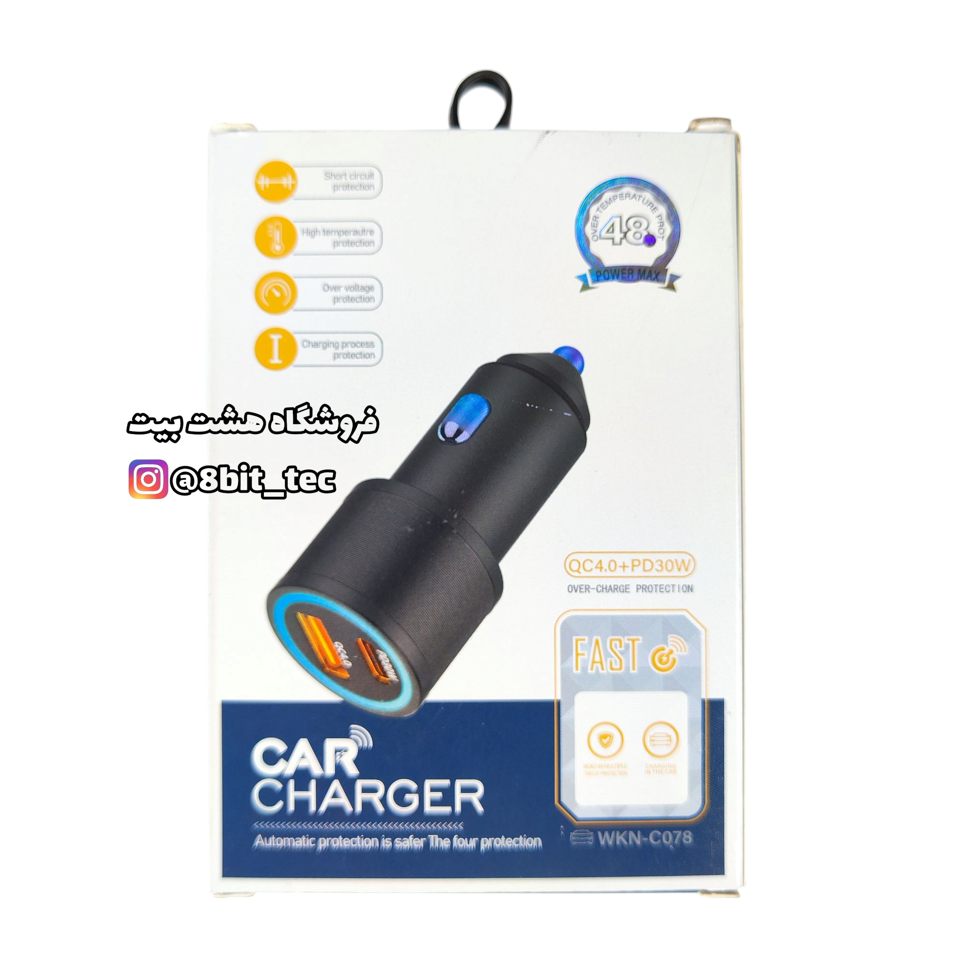 شارژر فندکی فلزی دو پورت 30 وات c090