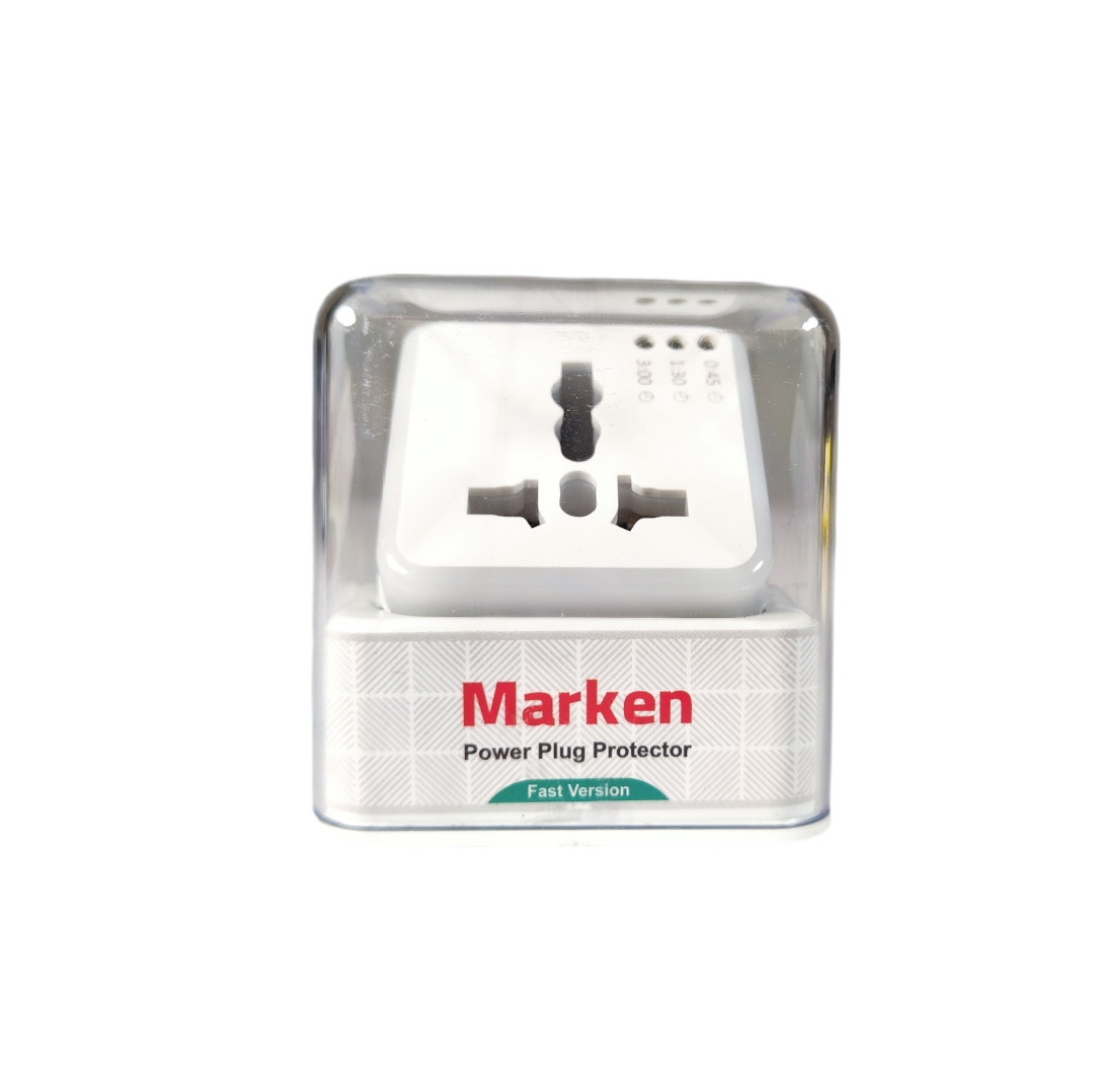 تبدیل ۳ شاخه به ۲ شاخه محافظ دار ، تایمر دار و چراغ دار گلوبال برند MARKEN