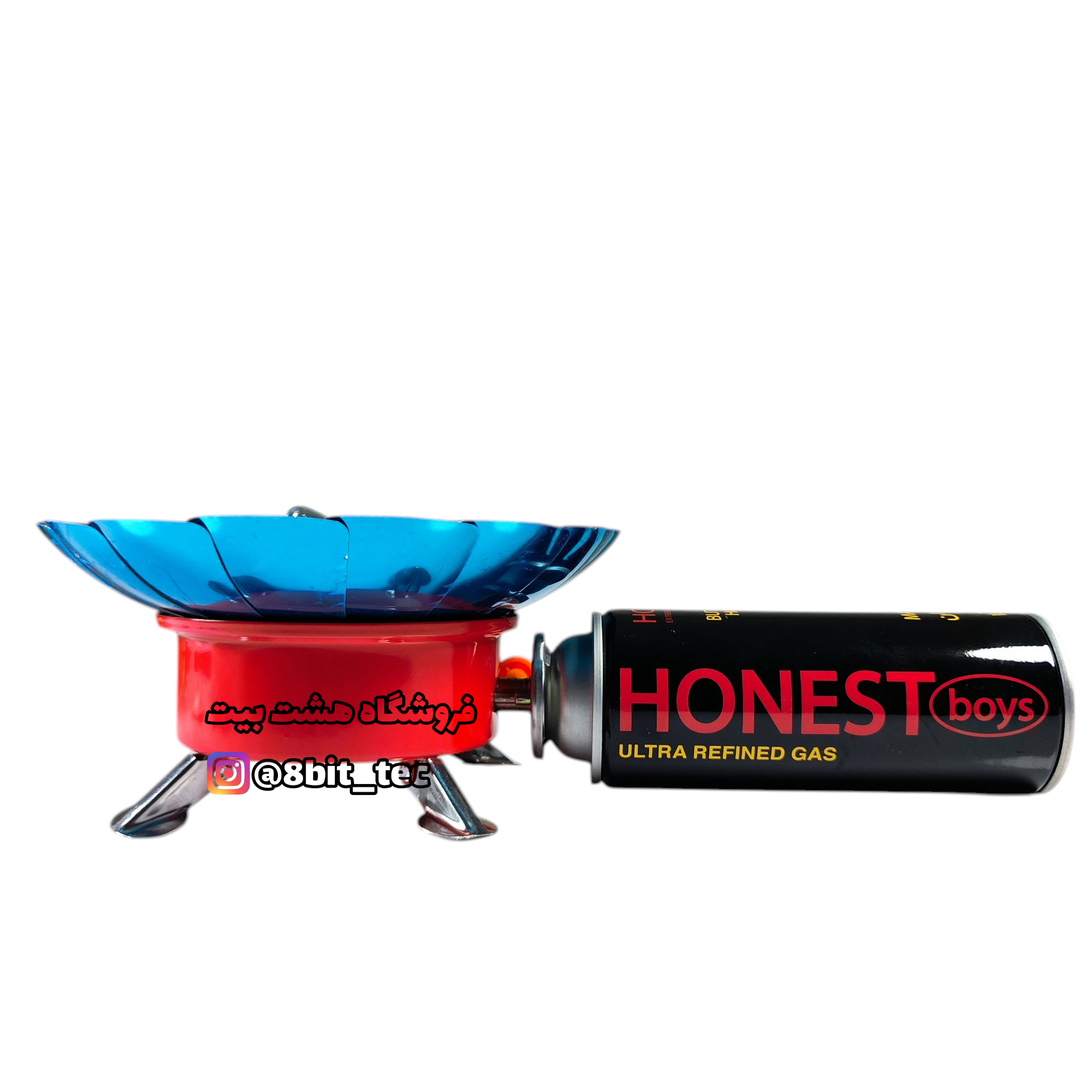 اجاق گاز سفری بادگیر دار KOVAR – اجاق کمپینگ تمام فلزی با فندک و مصرف کم | مناسب پیک‌نیک و سفر